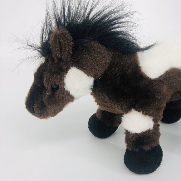 Webkinz Ganz Pet Plush Pony PINTO HORSE 9 inch Toy Brown White - Picture 3 of 9